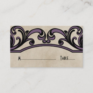 Purple Gothic Swirls Place Card