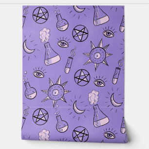 Purple Gothic Witchcraft Magical Symbols Wallpaper