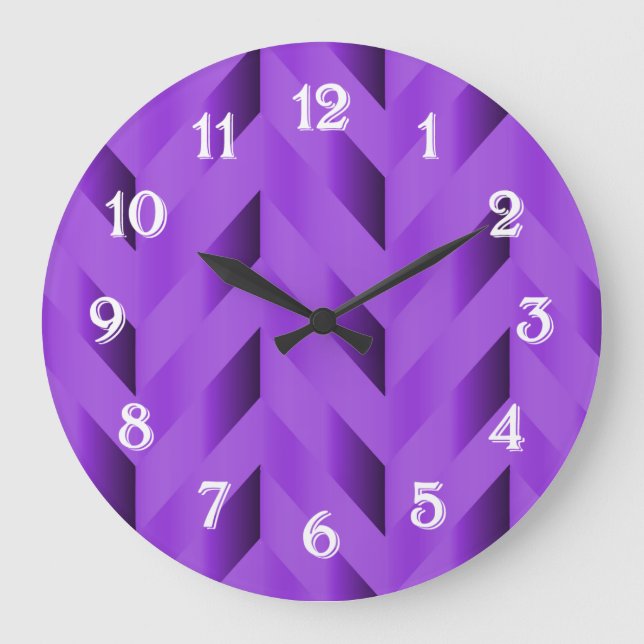 Purple Gradient Chevron Clock (Front)