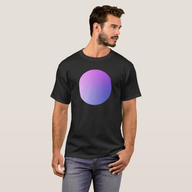 Purple Gradient Circle Vignette Abstract Design T-Shirt (Front Full)