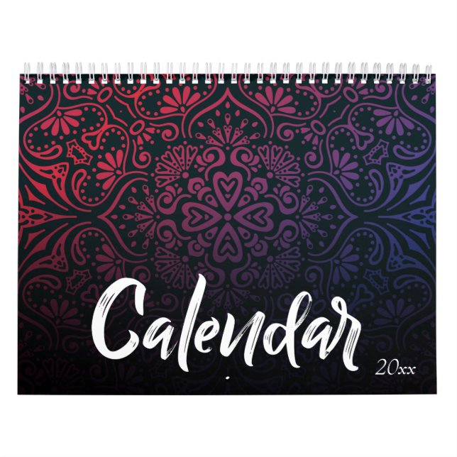 Purple gradient Colourful Christmas new year Calendar (Cover)