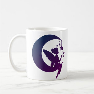 Purple Gradient Crescent Moon And Stars Fairy Coffee Mug