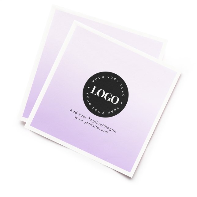 Purple Gradient Custom Business Company Logo Party Napkin (Creator Uploaded)