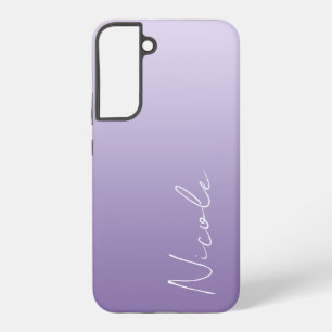 Purple Gradient Handwriting Script Personalised Samsung Galaxy Case