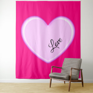 Purple Gradient Heart w/Rose Red Colour Background Tapestry