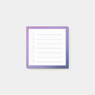 Purple Gradient Minimalist Checklist Post-it Notes