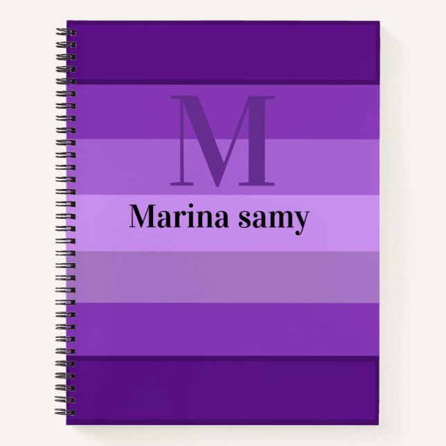 purple gradient personalised notebook (Front)