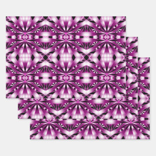 Purple Gradient Perspective Colour Filled Drawing  Wrapping Paper Sheet