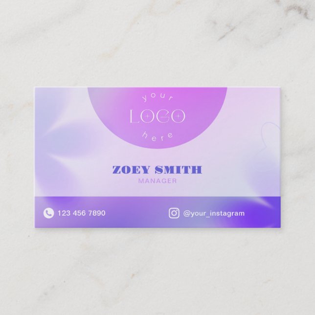 Purple Gradient Smart Card for Nail Techs & Salons (Front)