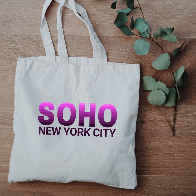 Purple Gradient SOHO New York City Neighbourhoods Tote Bag (Creator Uploaded)