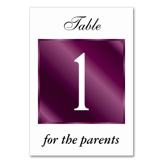 Purple Gradient Table Cards (Front)