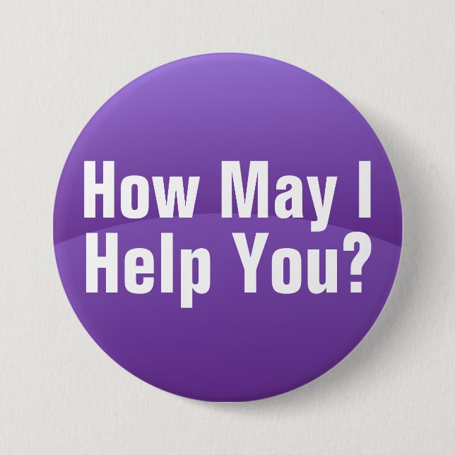 Purple Gradient Wave Help You Button (Front)