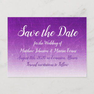 Purple GradientPersonalized Save the Date Postcard