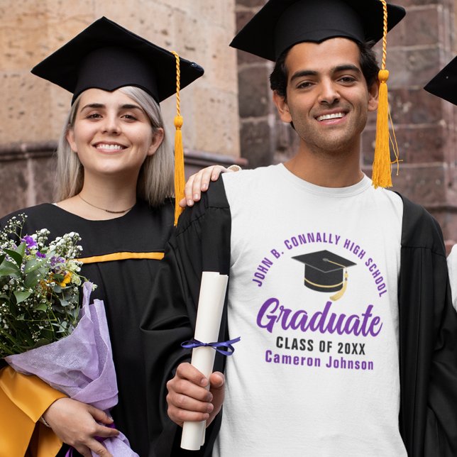 Purple Graduate Custom School 2025 Graduation Tri-Blend Shirt (Creator Uploaded)