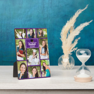 Purple Graduate Photo Collage Graduation Keepsake Plaque