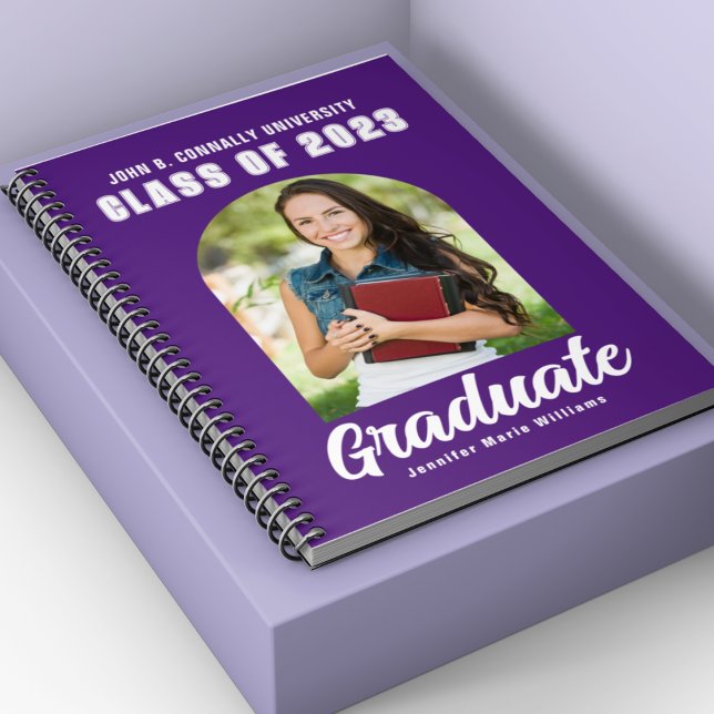 Purple Graduate Photo Modern 2024 Graduation Notebook (Creator Uploaded)