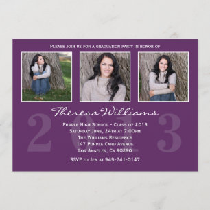 Purple Graduation Announcement