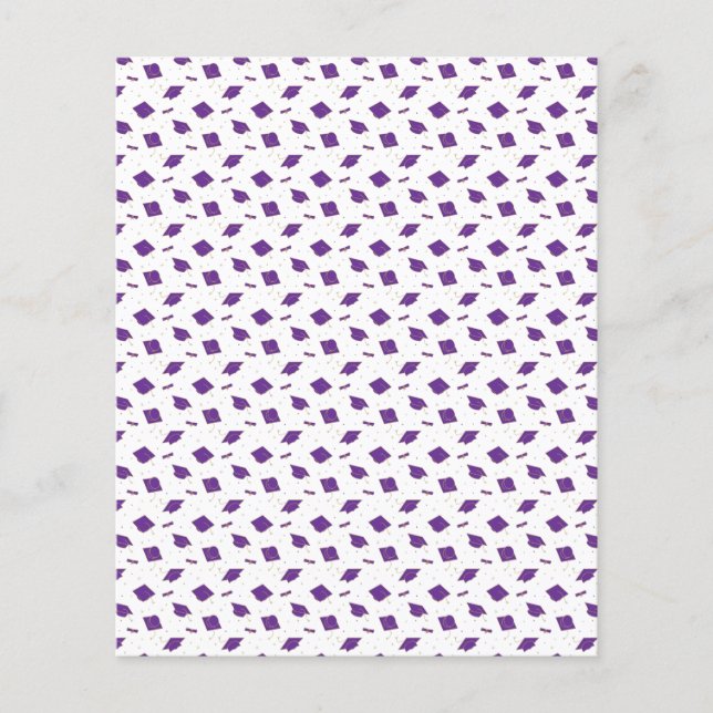 Purple Graduation Cap Toss Scrapbook Paper (Front)