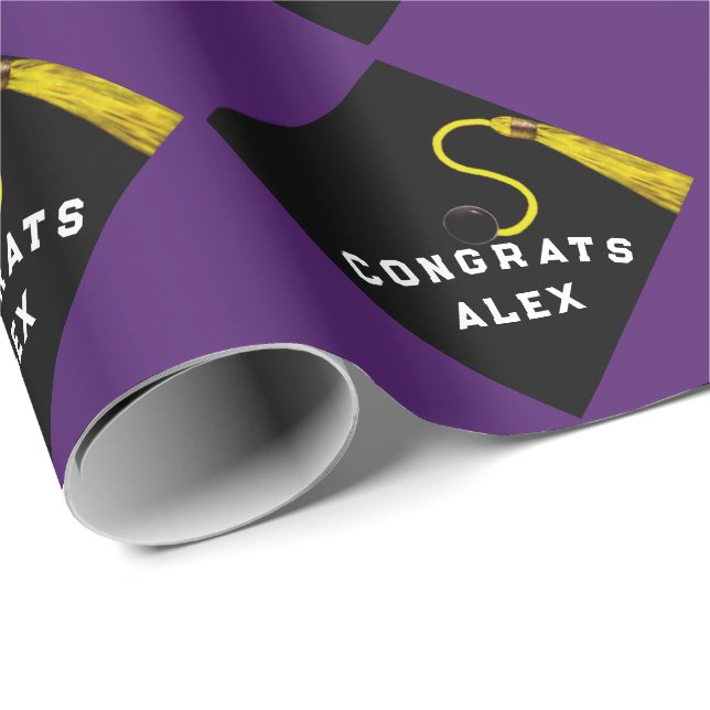 Purple Graduation Gift Wrapping Paper (Roll Corner)