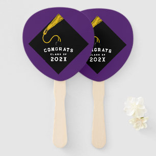 Purple Graduation Hand Fan