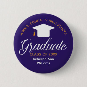 Purple Graduation Personalised 2025 Graduate 6 Cm Round Badge