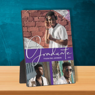 Purple Graduation Photo Collage Plaque
