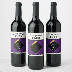 Purple Graduation Wine Label