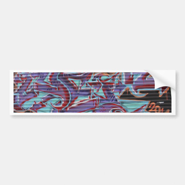 Purple Graffiti on Shutter Bumper Sticker (Front)