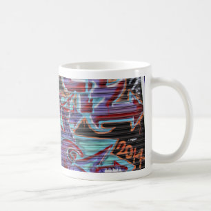 Purple Graffiti on Shutter Coffee Mug