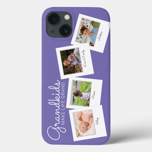 Purple Grandkids Make Life Grand Grandchildren Case-Mate iPhone Case (Back)