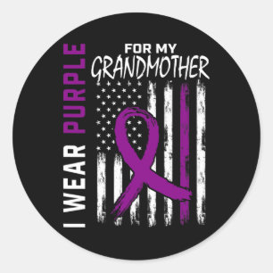Purple Grandmother Grandma Pancreatic Cancer Aware Classic Round Sticker
