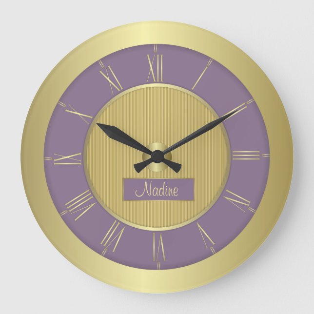 Purple grape and gold large clock (Front)