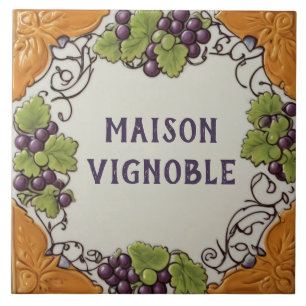 Purple Grape Custom House Name Plate Plaque Sign Ceramic Tile