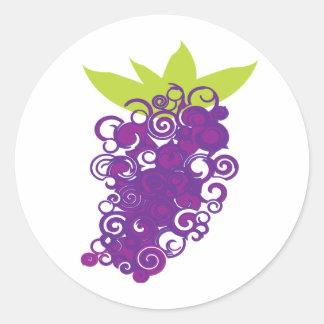 Purple Grape Design Classic Round Sticker