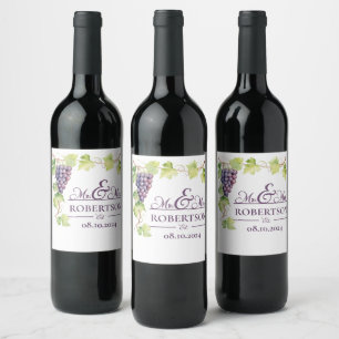 Purple Grape Wine Label