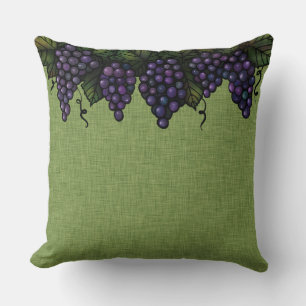 Purple Grapes and Vines, Throw Pillow 20" x 20"