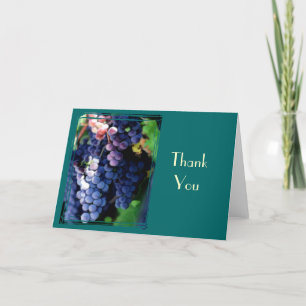 Purple Grapes Cluster Thanks Thank You Card