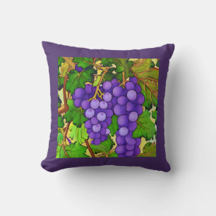 Purple Grapes on a Grapevine Cushion