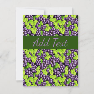 Purple Grapes on a Vine  Card