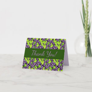 Purple Grapes on a Vine Thank You Card