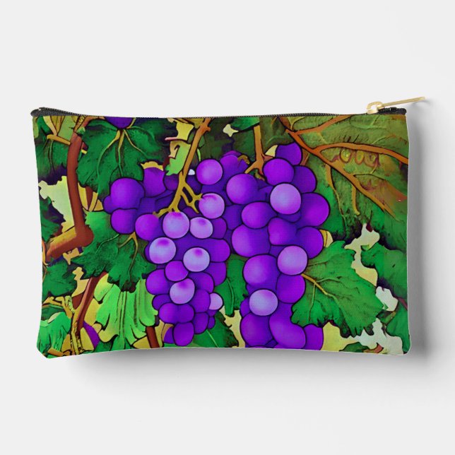 Purple Grapes on the Grapevine Accessory Pouch (Back)
