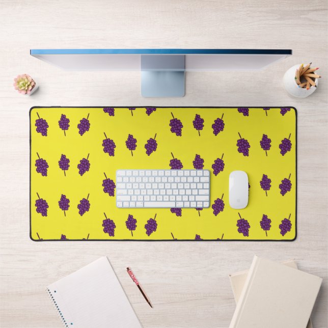 Purple grapes on yellow desk mat (Office 1)