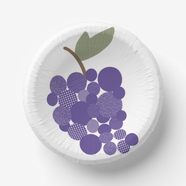Purple Grapes Paper Plate (Front)