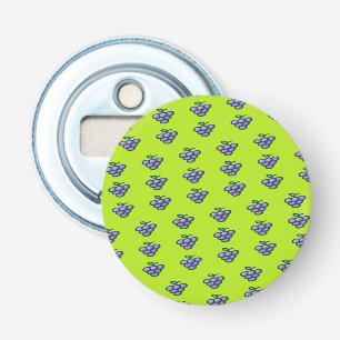 Purple grapes pattern on green bottle opener
