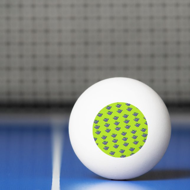 Purple grapes pattern on green ping pong ball (Net)