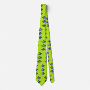 Purple grapes pattern on green tie