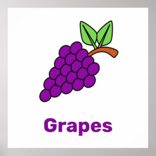 Purple grapes with words poster
