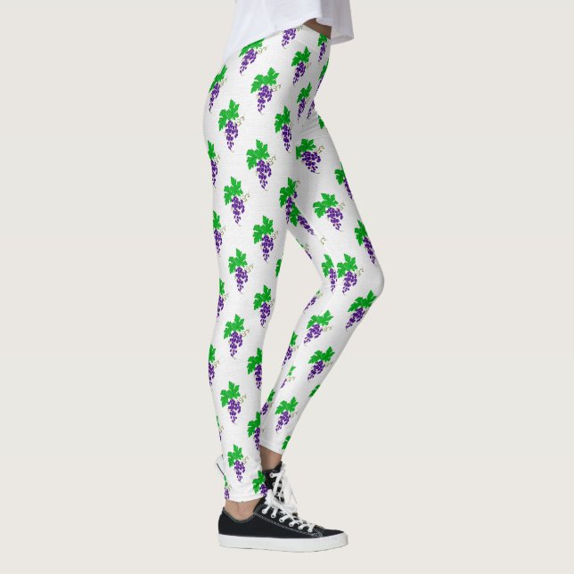 Purple Grapevine Pattern Leggings (Right)