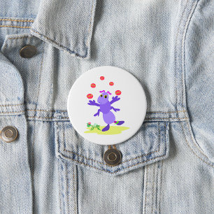 Purple Grasshopper Juggling Fun Creature  7.5 Cm Round Badge