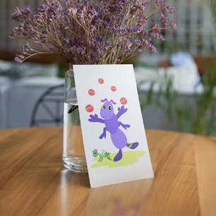 Purple Grasshopper Juggling Fun Creature  Invitation